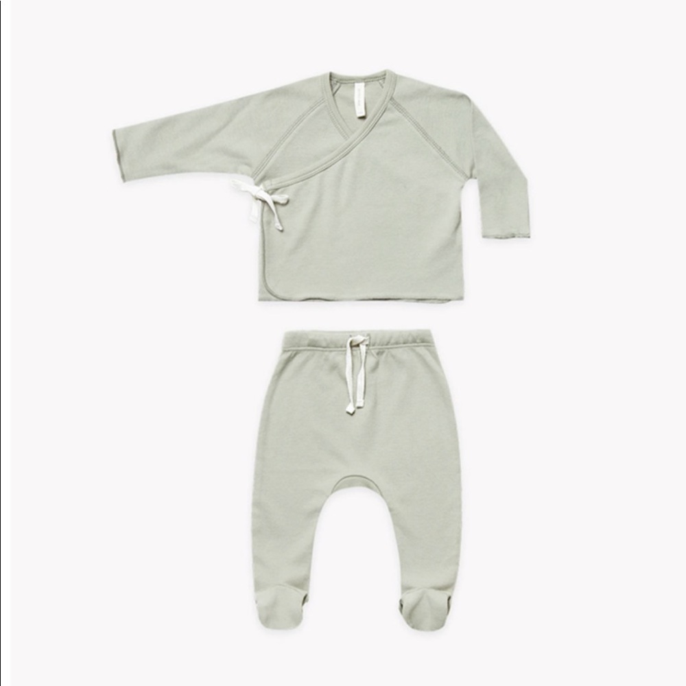 Quincy Mae Kimono Set - Sage Green